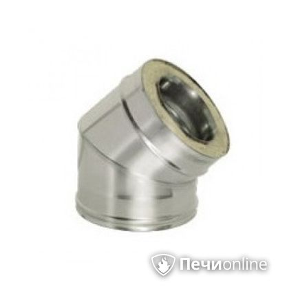Дымоход Дымок Колено 45° с изоляцией 0,8 мм. OТFR45 200/280 в Воронеже
