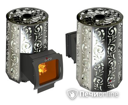 Дровяная печь-каменка GrillD Violet window long Max Жадеит 100 в Воронеже