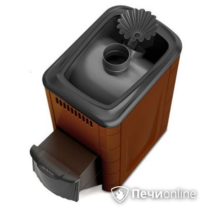 Дровяная банная печь TMF Ангара 2012 Carbon с закрытой каменкой дверь антрацит терракота в Воронеже
