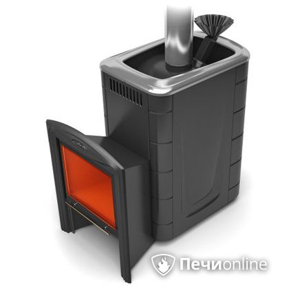 Дровяная банная печь TMF Гейзер 2014 Carbon Витра антрацит в Воронеже
