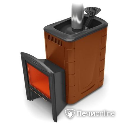Дровяная банная печь TMF Гейзер 2014 Carbon Витра терракота в Воронеже